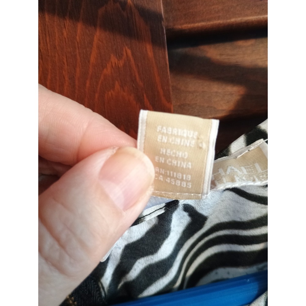Michael Kors Zebra Animal Print Sleeveless Top Women's Size Large - Picture 4 of 7